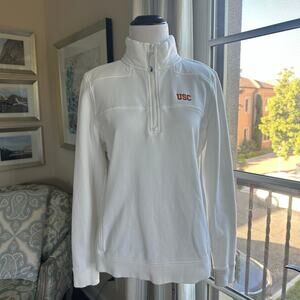 Vineyard Vines USC White Trojans Athletic Quarter Zip Pullover Sweatshirt Size S